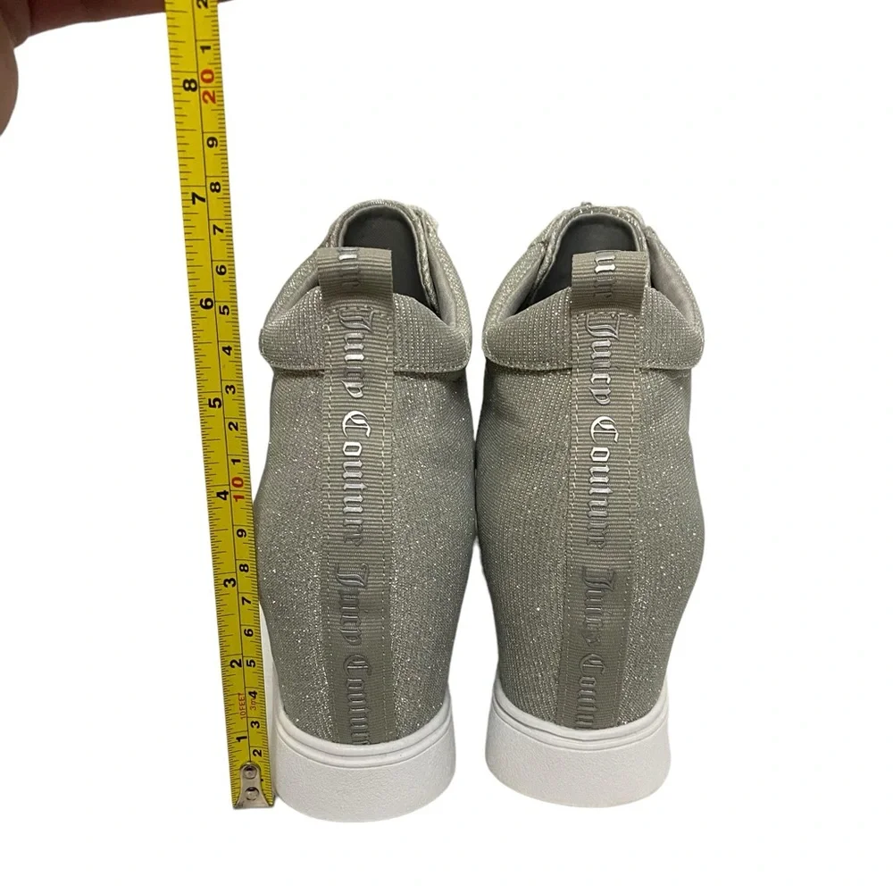 Juicy Couture Joanz Wedge Sneakers Spring Summer Casual Ankle Boots‎ Silver 9